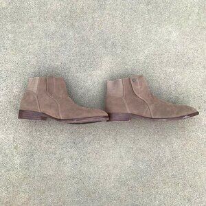 Tan and Brown Suede Boots